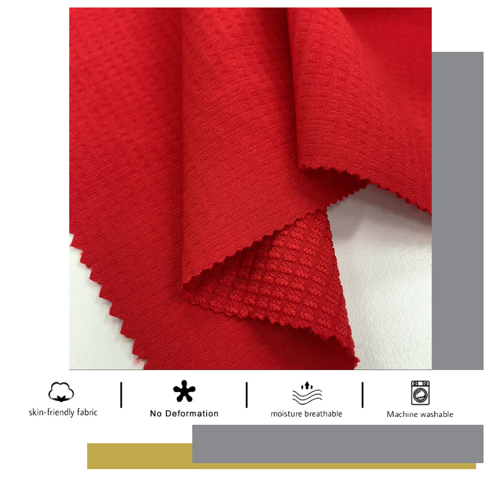 Hangzhou Kangman Textile Co., Ltd.Polyester Wave Jacquard Double Jersey Stretch Fabric