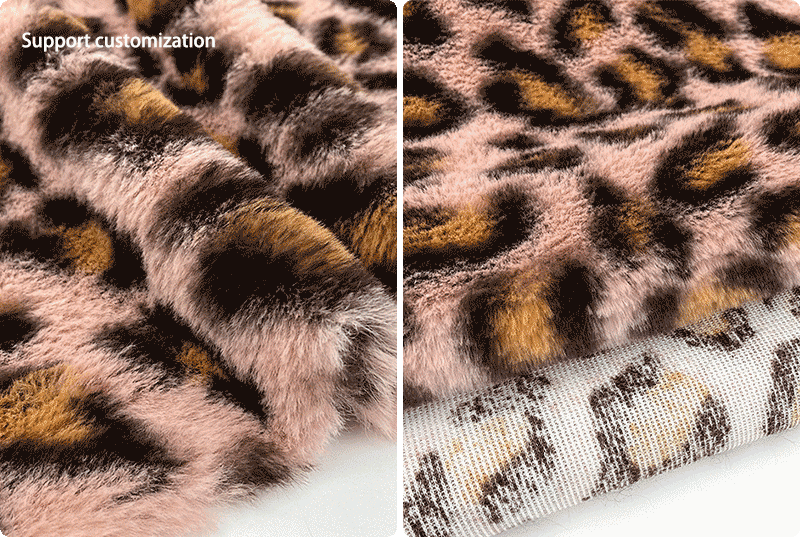 Hangzhou Kangman Textile Co., Ltd.100% Polyester Leopard Print Faux Fur Fabric Imitation Rabbit Skin Fur