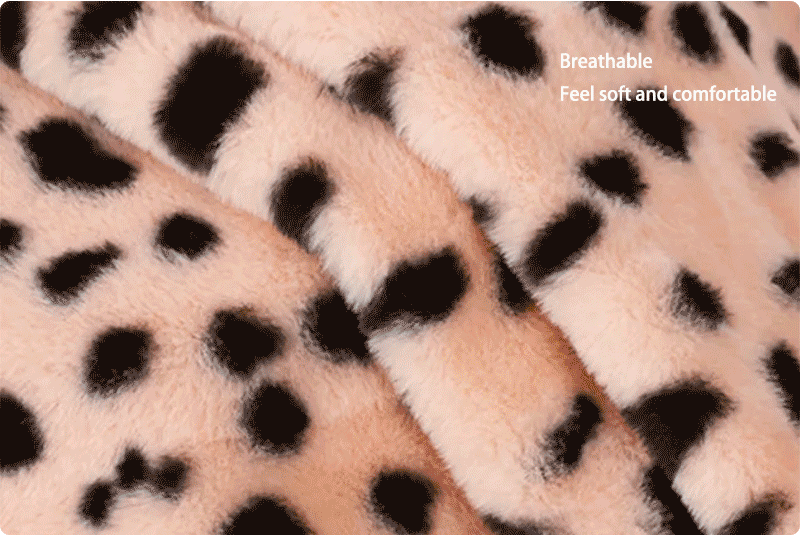 Hangzhou Kangman Textile Co., Ltd.100% Polyester Leopard Print Faux Fur Fabric Imitation Rabbit Skin Fur