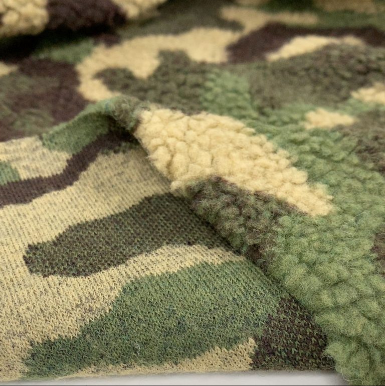 100% Polyester Camouflage Printed Sherpa Fabric