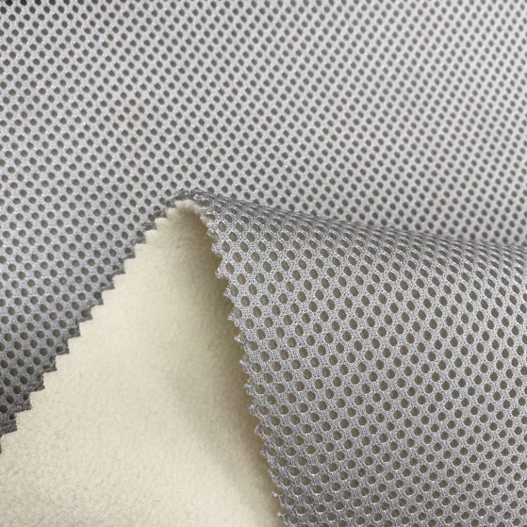 Sandwich Structure 100% Polyester Mesh Fabric Bonded Polar Fleece Fabric