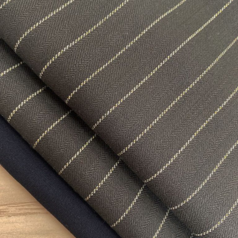 Polyester Rayon Stripe Fabric for Suit Jacket Tourser