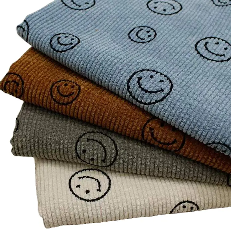 Sustainable 100% Cotton Printed Corduroy Fabric