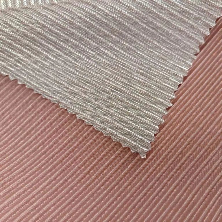 100% Polyester Pleated Hot Stamping Fabric