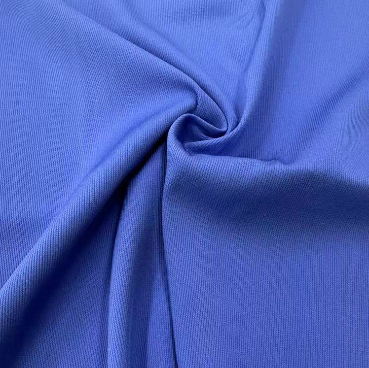Blue Stretch Striped Crepe Fabric